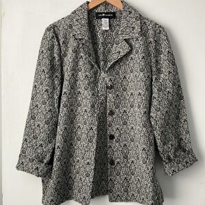 Sag Harbor Jacket Blazer Shacket Shirt Top Cotton Blend